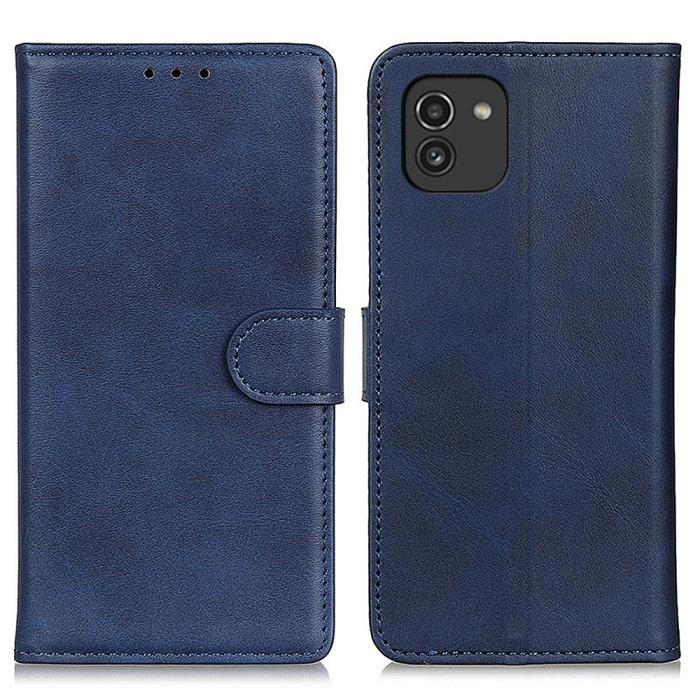 Bild 1, Samsung Galaxy A03 Fodral Solid Läder Blå