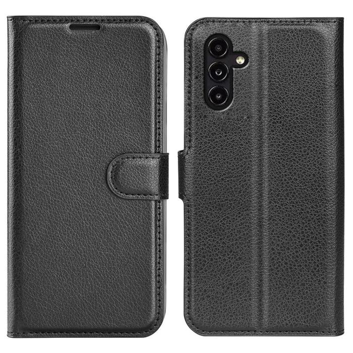 Bild 1, Samsung Galaxy A14 4G/5G Fodral Litchi Läder Svart