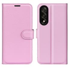 OnePlus Nord 5 5G Fodral Litchi L&auml;der Ljus Rosa