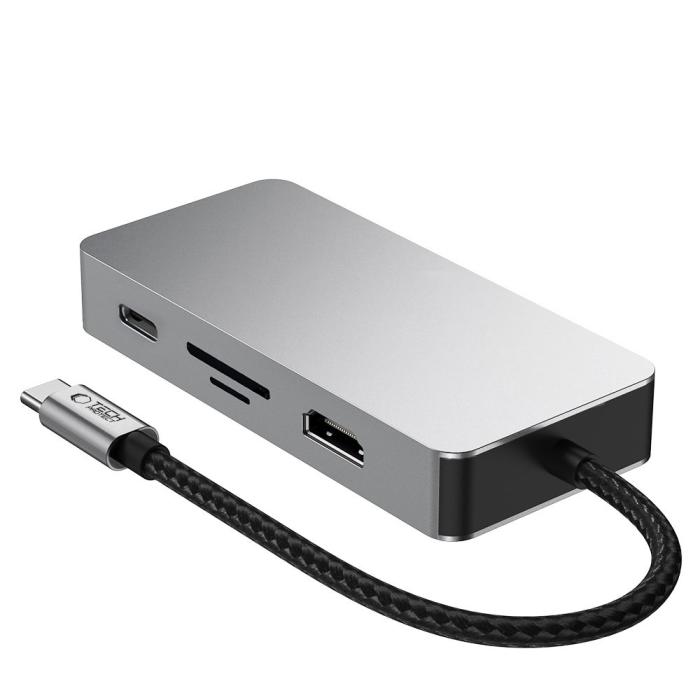 Bild 3, Tech-Protect 9in1 USB-C Hub - USB-C/USB 3.0/2.0/HDMI/SD/TF/RJ45