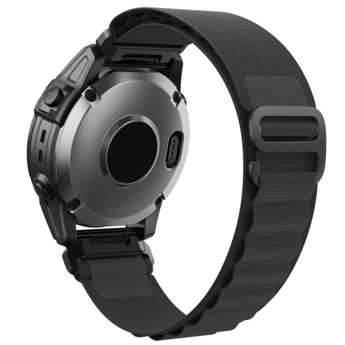 Bild 1, Klockarmband 26 mm Justerbart Nylon Svart