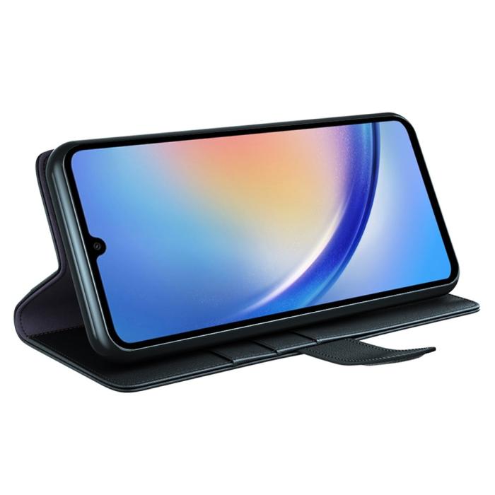 Bild 3, Samsung Galaxy A35 5G Fodral Premium Äkta Läder Svart