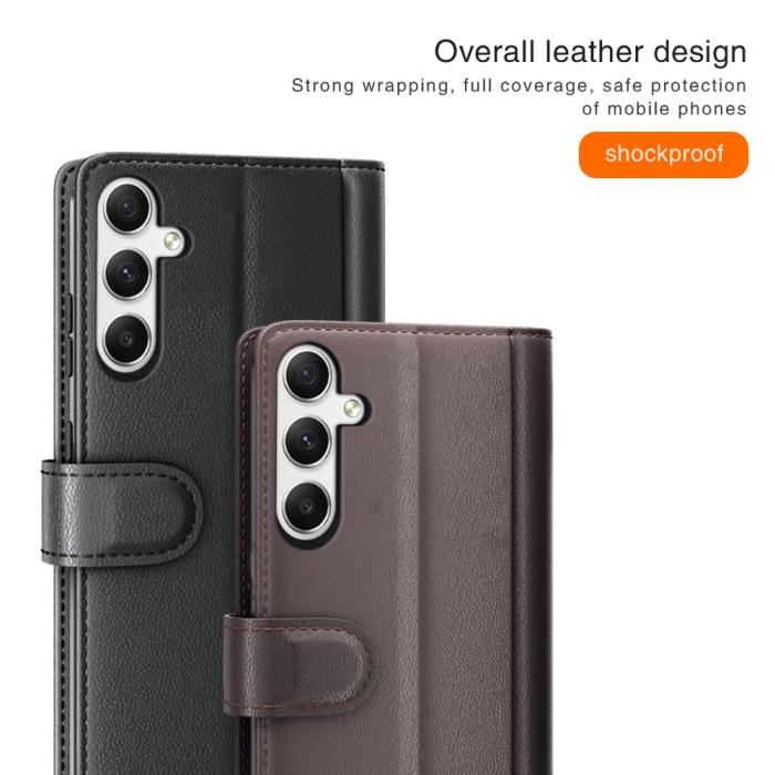 Bild 5, Samsung Galaxy A35 5G Fodral Premium Äkta Läder Svart
