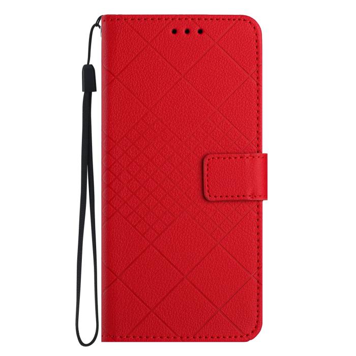 Bild 2, Samsung Galaxy A57 5G Fodral Läder Rhombus Röd