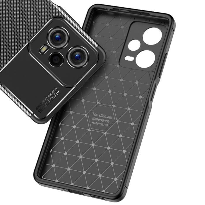 Bild 4, Xiaomi Redmi Note 12 Pro 5G Skal Kolfiber Textur Svart