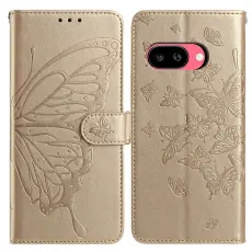 Google Pixel 10a Fodral Med Fj&auml;ril Tryck Guld