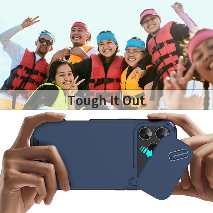 Bild 6, iPhone 17 Pro Skal Hybrid Armor CamCover Blå