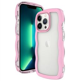 iPhone 15 Pro Skal Wavy Hybrid Transparent/Rosa