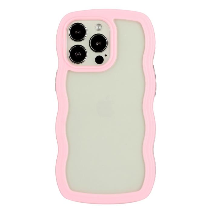 Bild 2, iPhone 15 Pro Skal Wavy Hybrid Transparent/Rosa