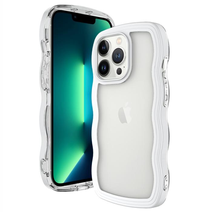 Bild 1, iPhone 15 Pro Skal Wavy HybridTransparent/Vit