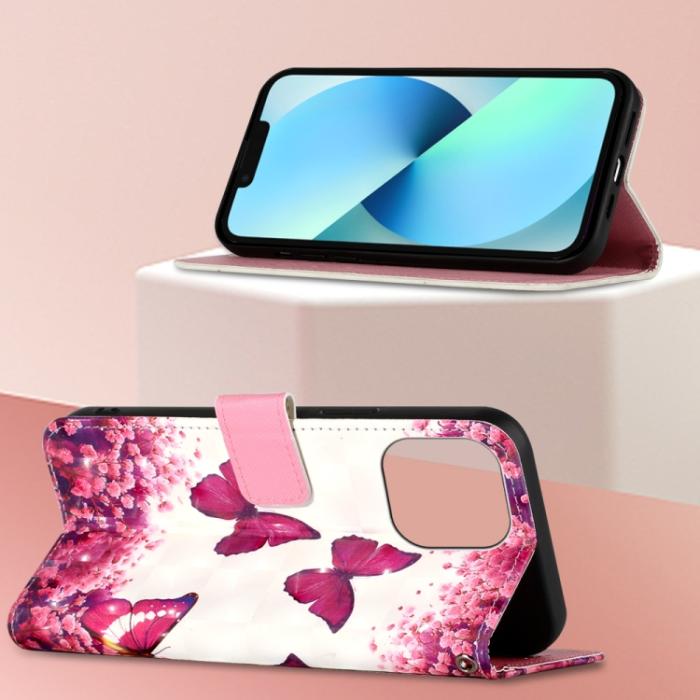 Bild 3, iPhone 14 Pro Fodral Med Tryck Rosa Fjäril