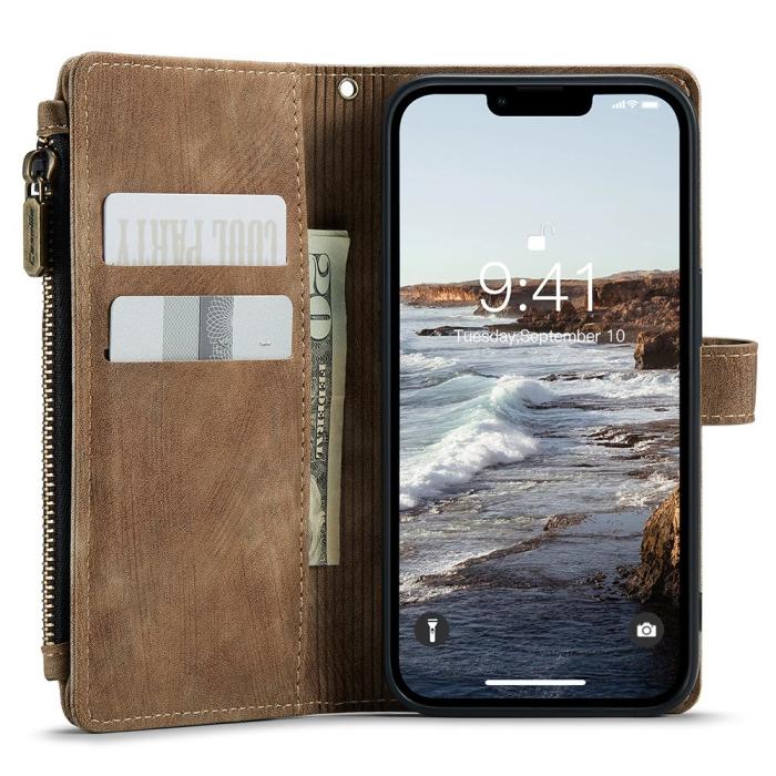 Bild 3, CASEME iPhone 15 Plus Multifunktionellt Fodral Brun