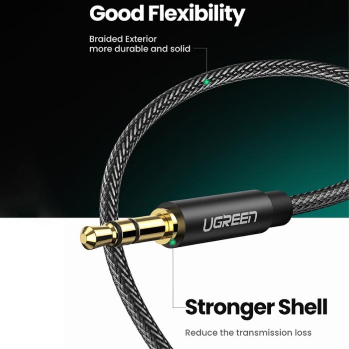 Bild 4, UGREEN 25cm 3.5mm AUX Y-Splitter 1 Hane - 2 Hona Svart