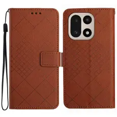 OnePlus 15 Fodral L&auml;der Rhombus Brun