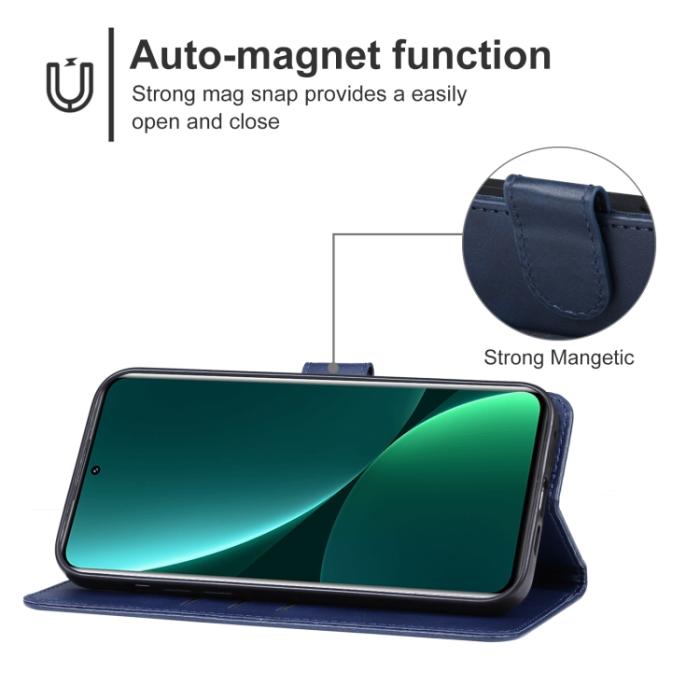 Bild 4, Xiaomi 13 Pro 5G Fodral Solid Läder Blå