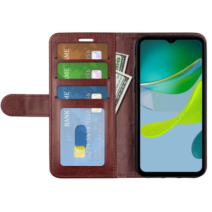 Bild 4, Motorola Moto E13 Fodral Crazy Horse Läder Brun