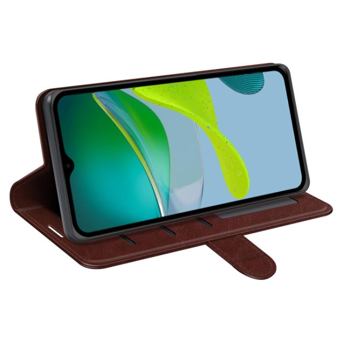 Bild 5, Motorola Moto E13 Fodral Crazy Horse Läder Brun