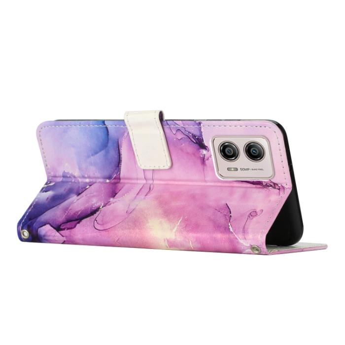 Bild 3, Motorola Moto G13 / G23 / G53 5G Fodral Marmor Textur Lila