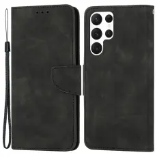 Samsung Galaxy S23 Ultra Fodral L&auml;der Svart