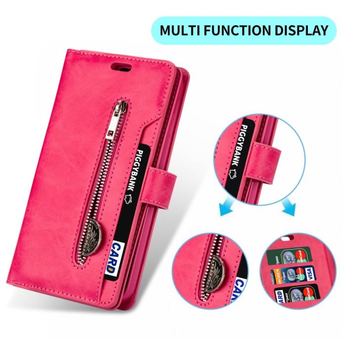 Bild 6, Galaxy S23 Ultra Fodral Multifunktionell Med Frontficka Rosa