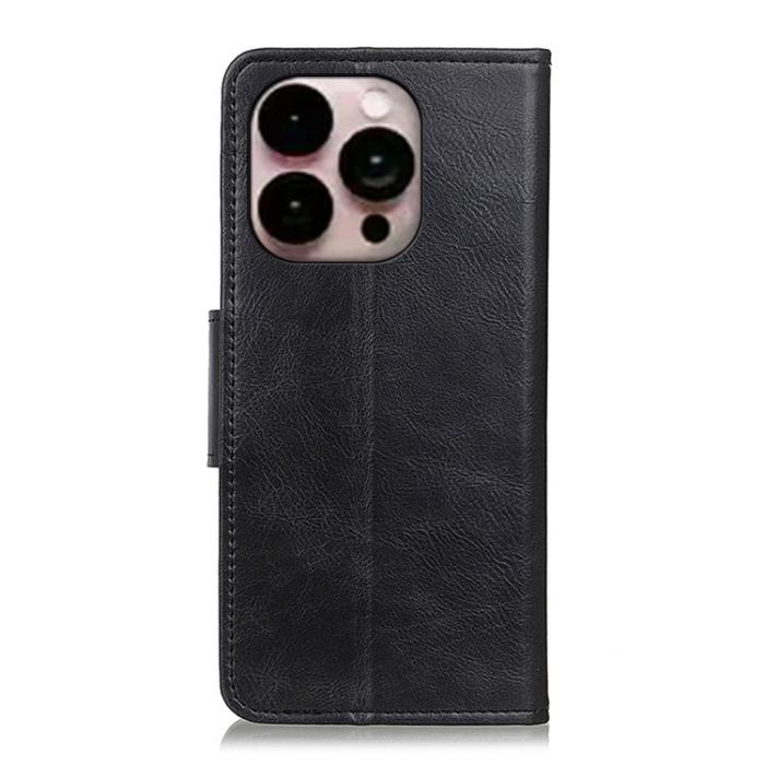 Bild 3, iPhone 14 Pro Max Fodral Crazy Horse Läder Svart