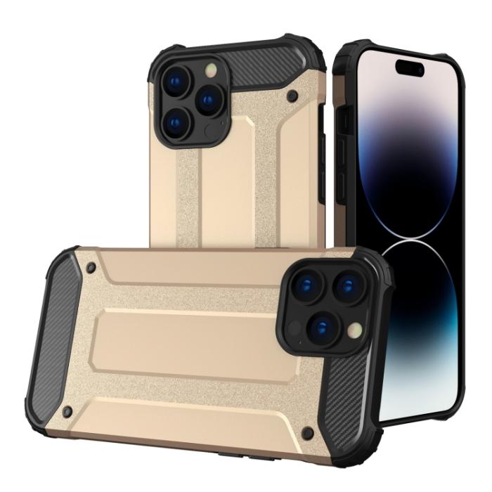Bild 1, iPhone 15 Pro Skal Shockproof Armor Hybrid Guld
