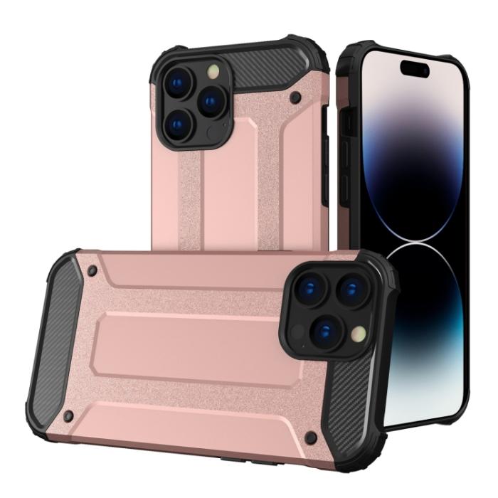Bild 1, iPhone 15 Pro Skal Shockproof Armor Hybrid Roséguld