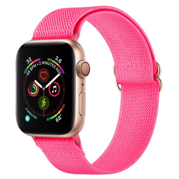 Bild 4, Nylon Armband Justerbart Apple Watch 42/44/45/49 mm Rosa