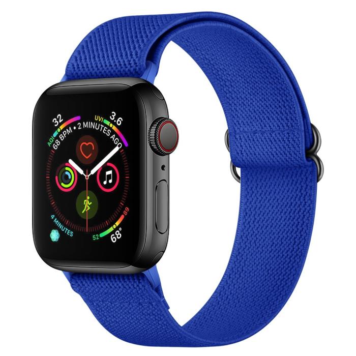 Bild 4, Nylon Armband Justerbart Apple Watch 42/44/45/49 mm Blå