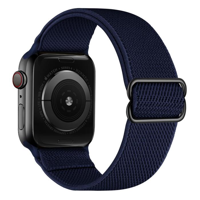 Bild 1, Nylon Armband Justerbart Apple Watch 42/44/45/49 mm Mörk Blå