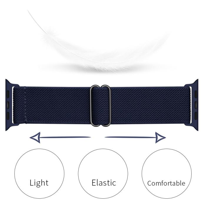 Bild 2, Nylon Armband Justerbart Apple Watch 42/44/45/49 mm Mörk Blå