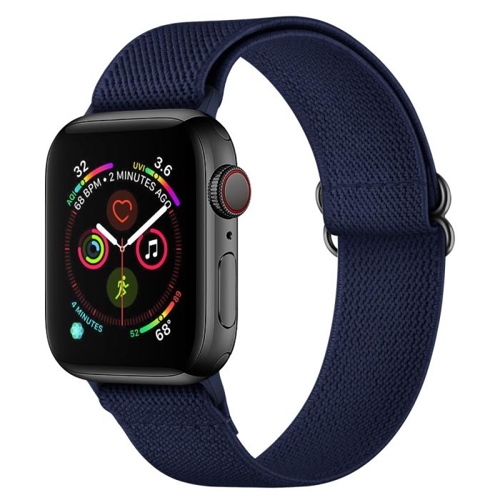 Bild 4, Nylon Armband Justerbart Apple Watch 42/44/45/49 mm Mörk Blå