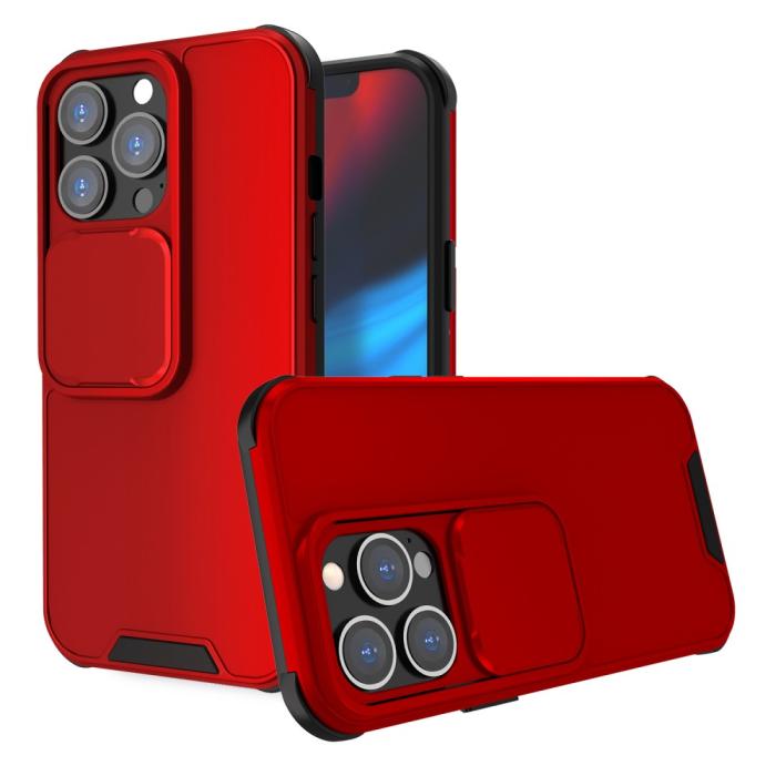 Bild 1, iPhone 13 Pro - CamShield Hybrid Skal - Röd