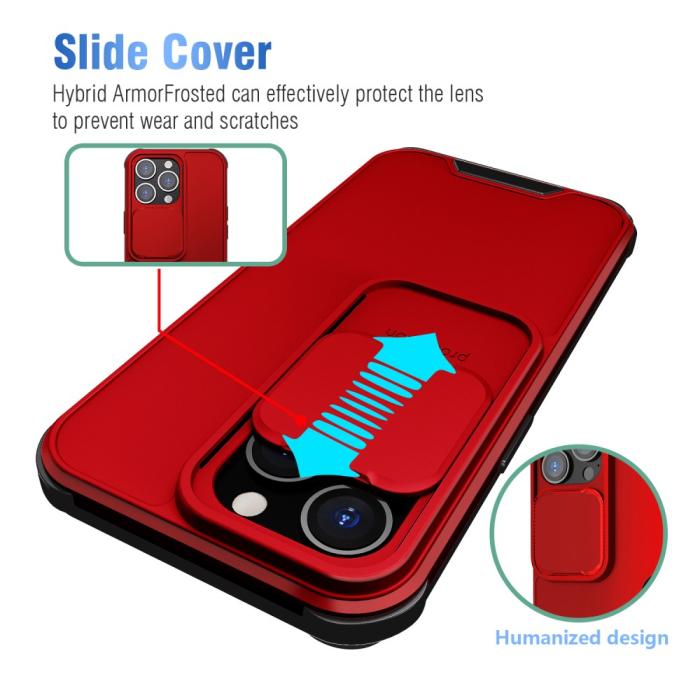 Bild 6, iPhone 13 Pro - CamShield Hybrid Skal - Röd