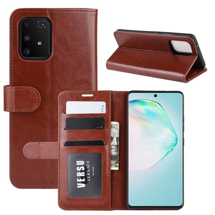 Bild 1, Samsung Galaxy S10 Lite - Crazy Horse Plånboksfodral - Brun
