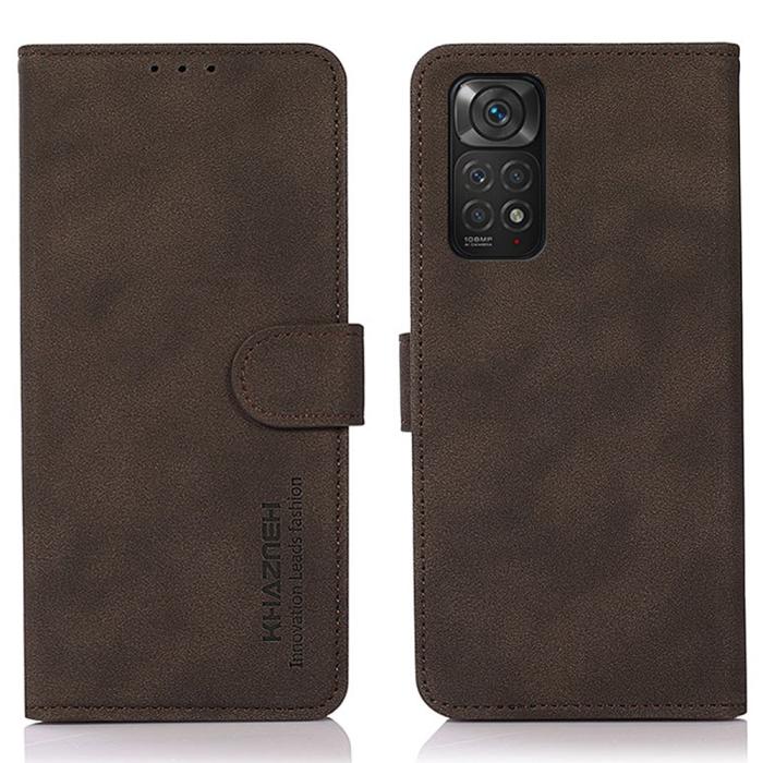 Bild 1, KHAZNEH Xiaomi Redmi Note 11 4G Fodral Retro Läder Brun