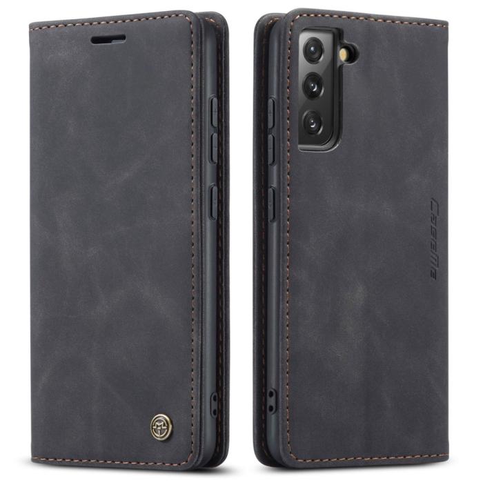 Bild 1, CASEME Samsung Galaxy S22 Plus Fodral Retro Läder Svart