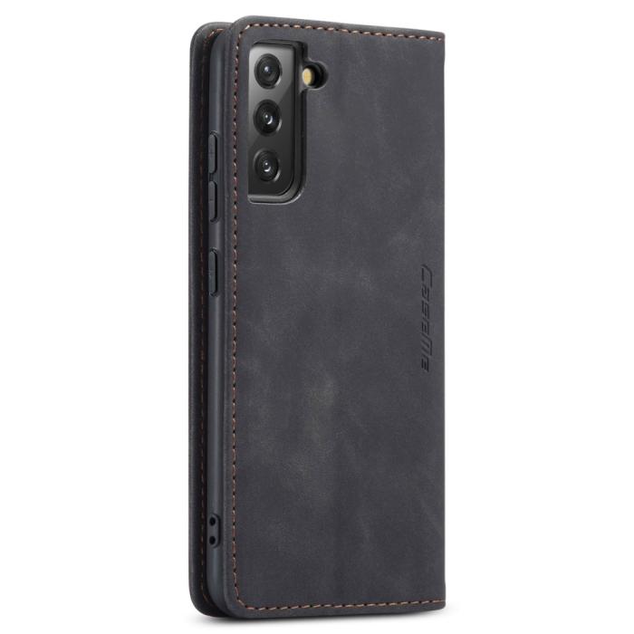 Bild 3, CASEME Samsung Galaxy S22 Plus Fodral Retro Läder Svart