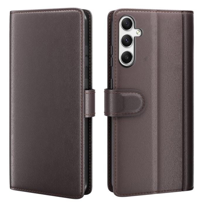 Bild 1, Samsung Galaxy A35 5G Fodral Premium Äkta Läder Brun