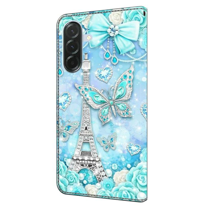 Bild 5, Samsung Galaxy A37 5G Fodral Läder Eiffeltornet / Fjäril