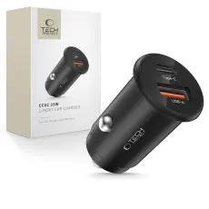 Tech-Protect 35W PD QC USB-C / USB-A Billddare Svart