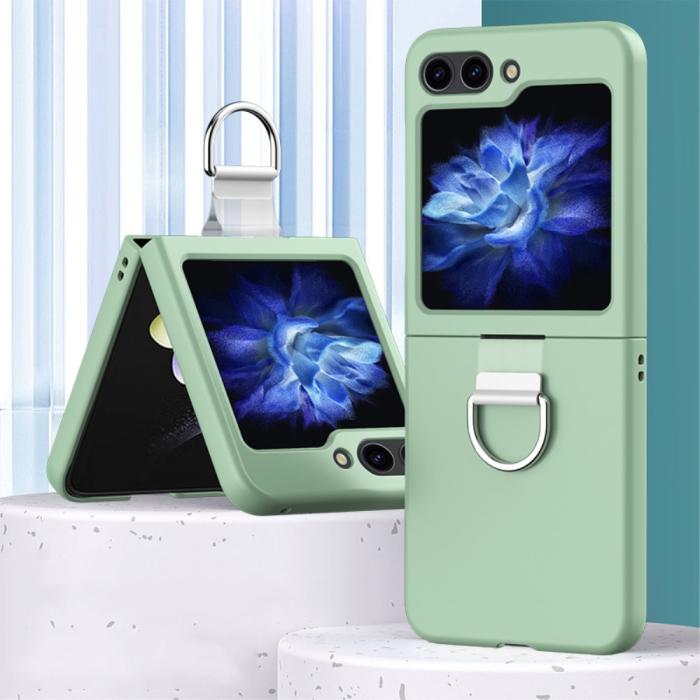 Bild 2, Galaxy Z Flip 6 / 7 FE Skal Skin Touch Ringhållare Grön
