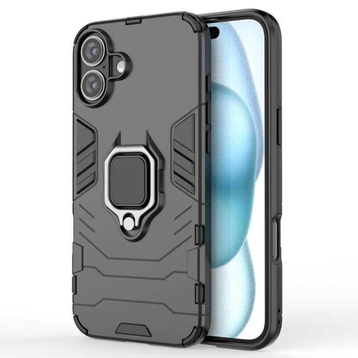 Bild 1, iPhone 16 Plus Skal Hybrid Armor Ring Svart