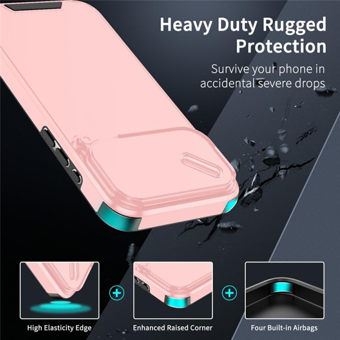 Bild 2, iPhone 17 Pro Max Skal Hybrid Armor CamCover Rosa