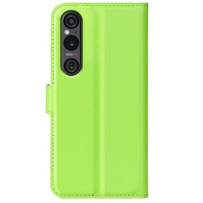 Bild 6, Sony Xperia 1 VI Fodral Litchi Läder Grön