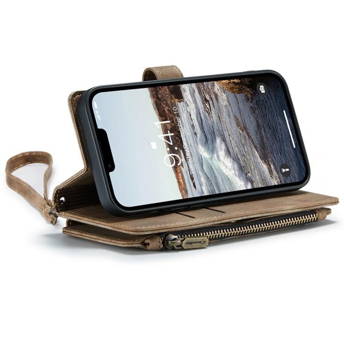 Bild 4, CASEME iPhone 15 Plus Multifunktionellt Fodral Brun