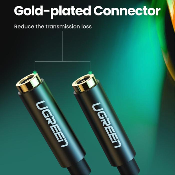 Bild 5, UGREEN 25cm 3.5mm AUX Y-Splitter 1 Hane - 2 Hona Svart
