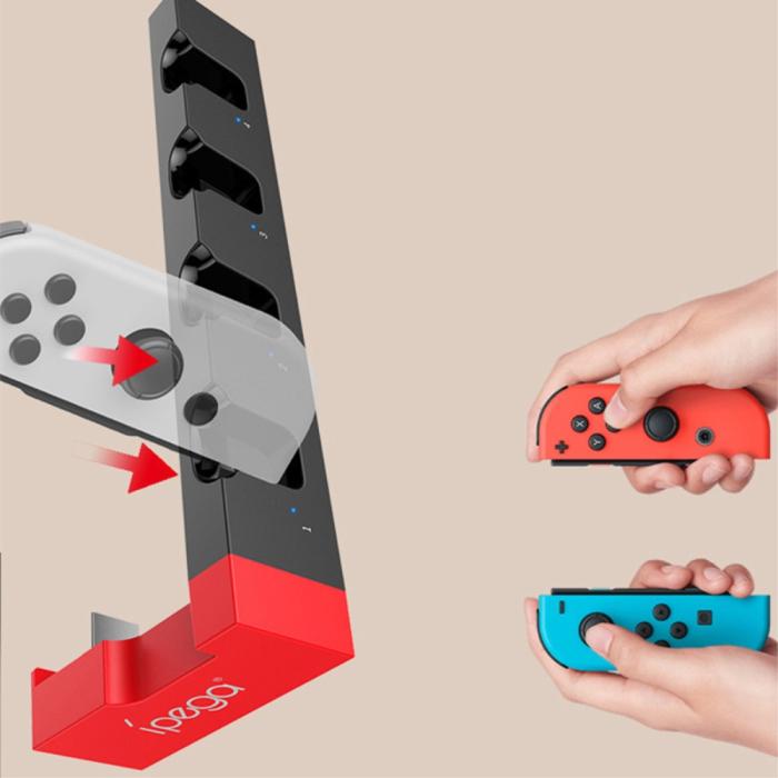 Bild 5, iPega Nintendo Switch LED Laddstation För Ställ och 4x Joy-Con