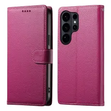 Samsung Galaxy S26 Ultra Pl&aring;nboksfodral L&auml;der Rosa