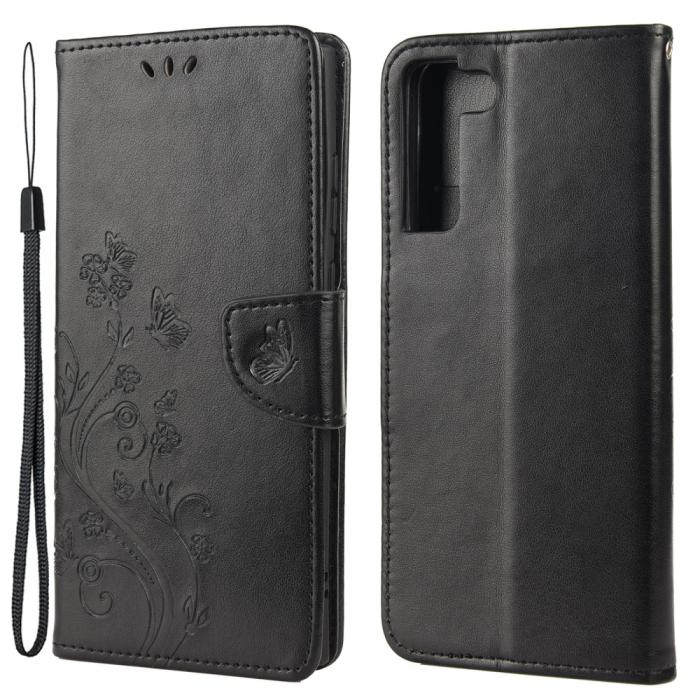 Bild 1, Samsung Galaxy S22 Plus Fodral Butterfly Läder Svart